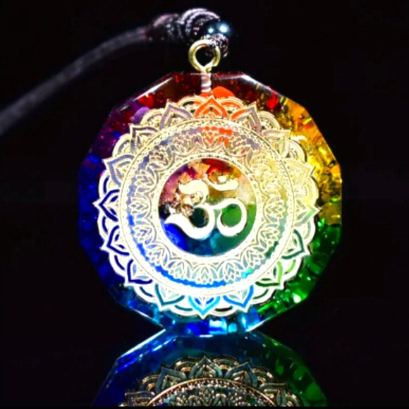 OM 🕉 Organite Chakra Energy Keychain Bag 👜🎒 Charm ~ Protect Purify Reiki - Picture 5 of 12